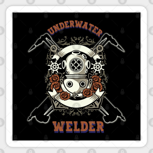 Underwater deep sea welder Sticker by Greenmillion